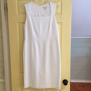 White cotton stretch dress